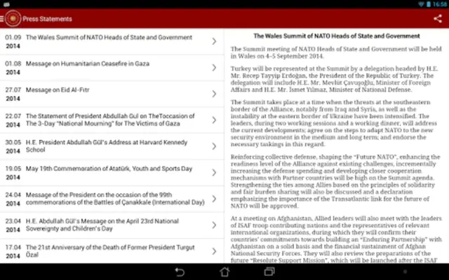 Pres of the Republic of Turkey android App screenshot 1